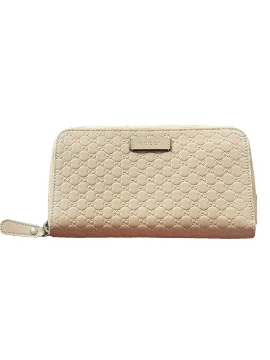 Gucci Handbags - Gucci Beige GG micro Guccissima Embossed Zip-Around Wallet with box